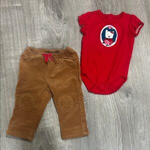 Gymboree Westie One Piece/Corduroy Pant Set